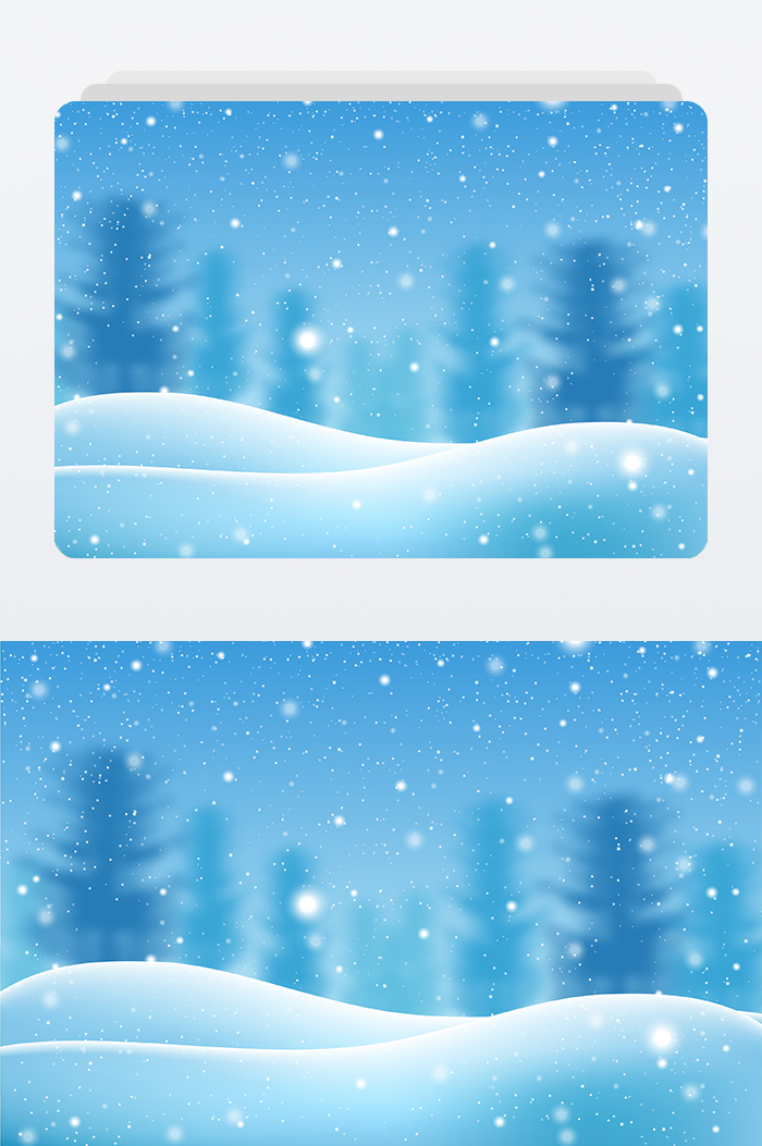 蓝色雪花冬天下雪圣诞节